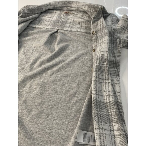 Faherty Legend Sweater Shirt Light Gray Plaid Womens XS Flannel Winter Clouds - Picture 7 of 16